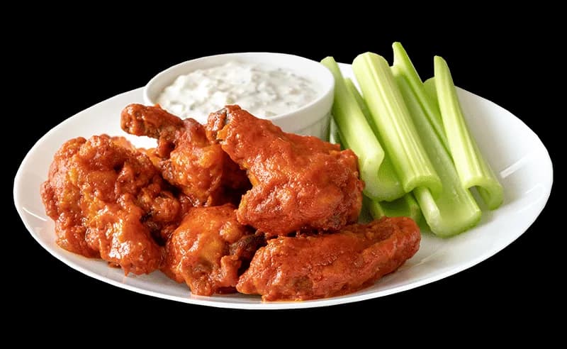 A plate of Cadillac Ranch chicken wings
