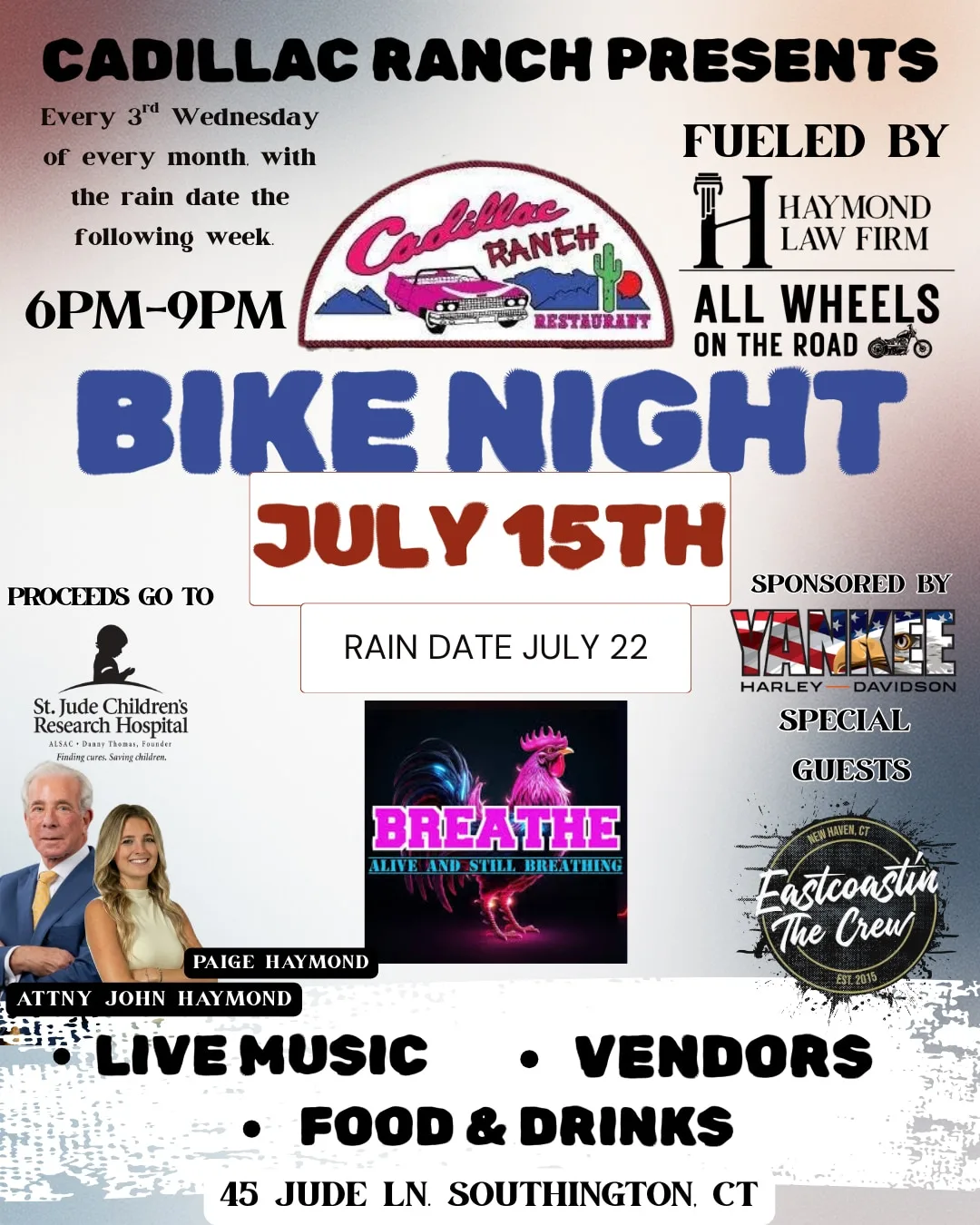 Cadillac Ranch Bike Night, July 15, 2026 event poster