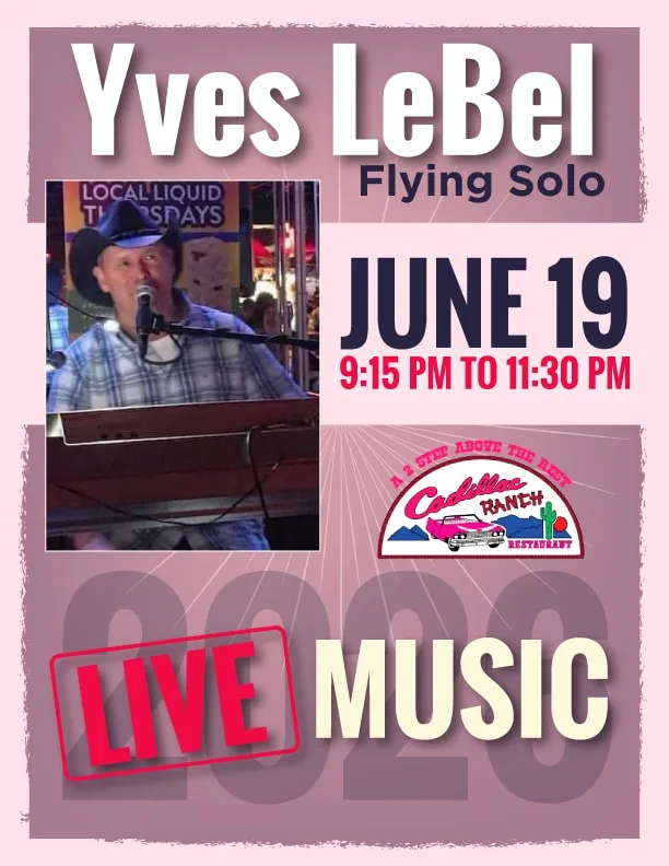 Yves LeBel Flying Solo event poster, June 19, 2026